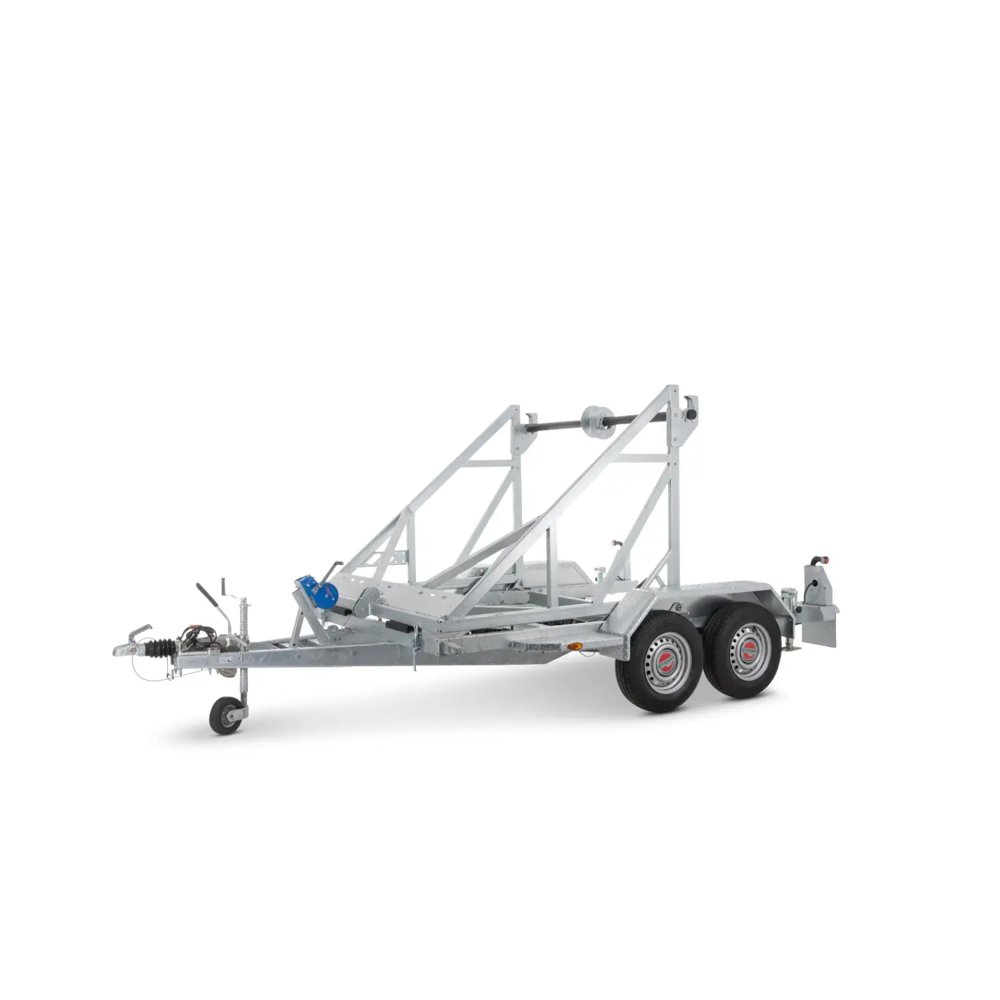 Kabeltrommeltransporter KT O2 27-30-25.2 - 2700 kg gebremst, inkl. Seilwinde und Abstellstützen Inkl. Lieferung!
