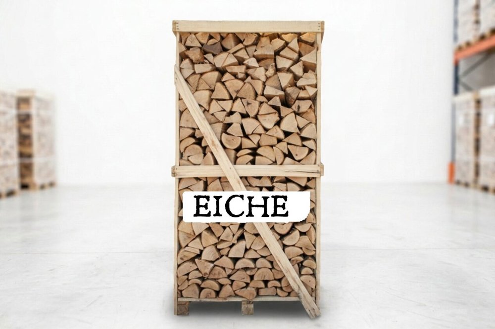 Brennholz Palette – Eiche – 25 cm – kammergetrocknet – 1,8 RM