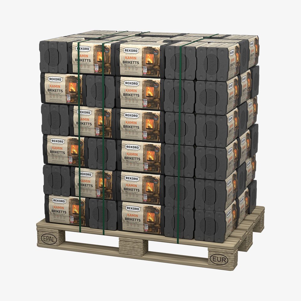 REKORD 10 kg Braunkohlebriketts Folie als PAL (90 x 10 kg)