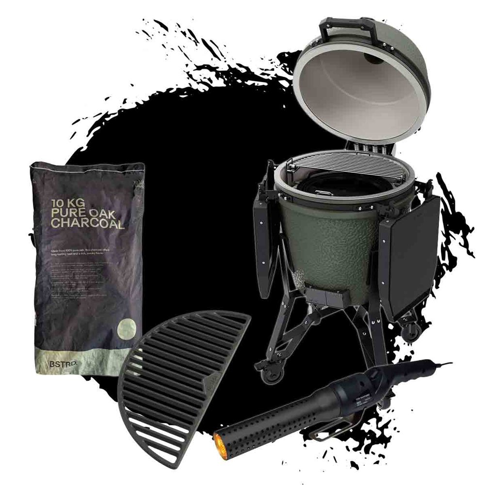 BSTRD. Pro Large Kamado Alpine-Green | Fire & Flavor Bundle