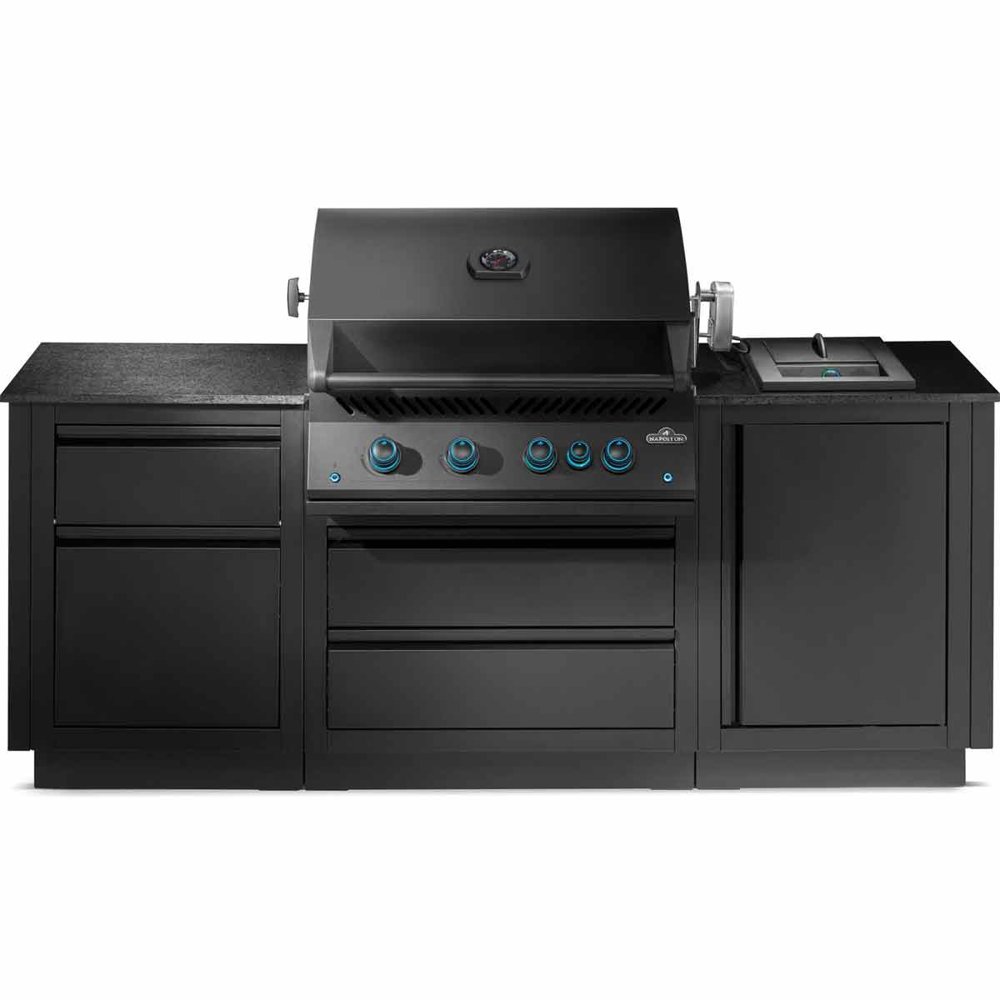 Napoleon Oasis Compact 106 Outdoor Küche | Einbaugrill BIG32 | Sizzle Zone | Mattschwarz