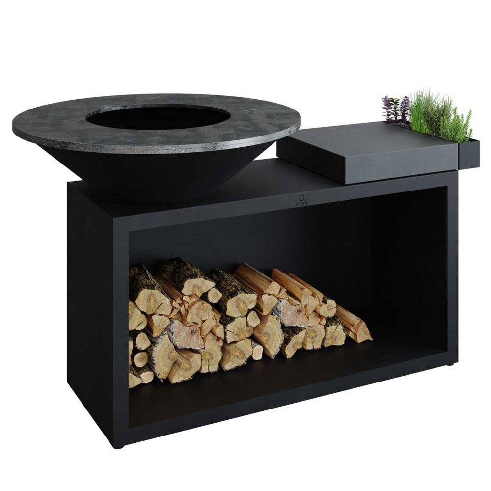 OFYR Feuerplatte 100 | Black Island+ | Keramik Dunkelgrau