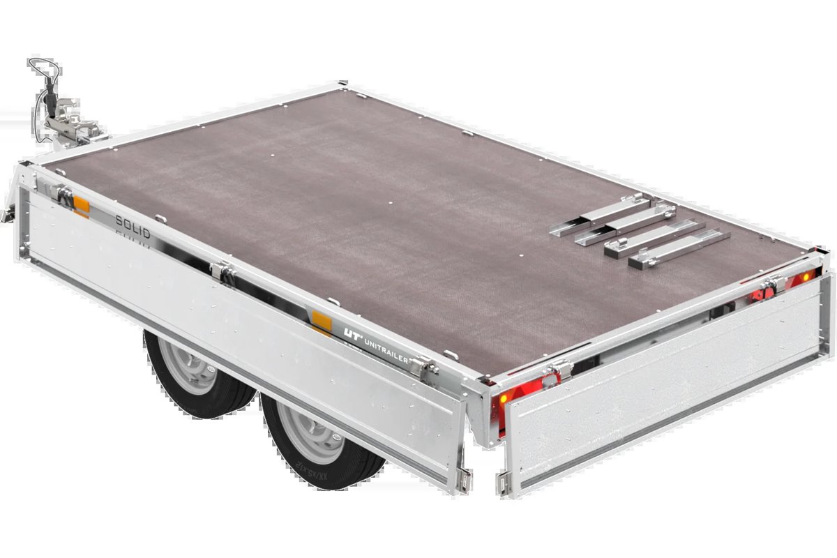 Zweiachsanhänger 254×151 mit Unitrailer Vollgummirädern 250/2 dmc 750 kg
