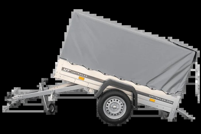 KIPP Gartenanhänger 200, 200 x 106 cm Autotransportanhänger mit hoher Plane, Bügel und Stützrad, zulässiges Gesamtgewicht 500 kg