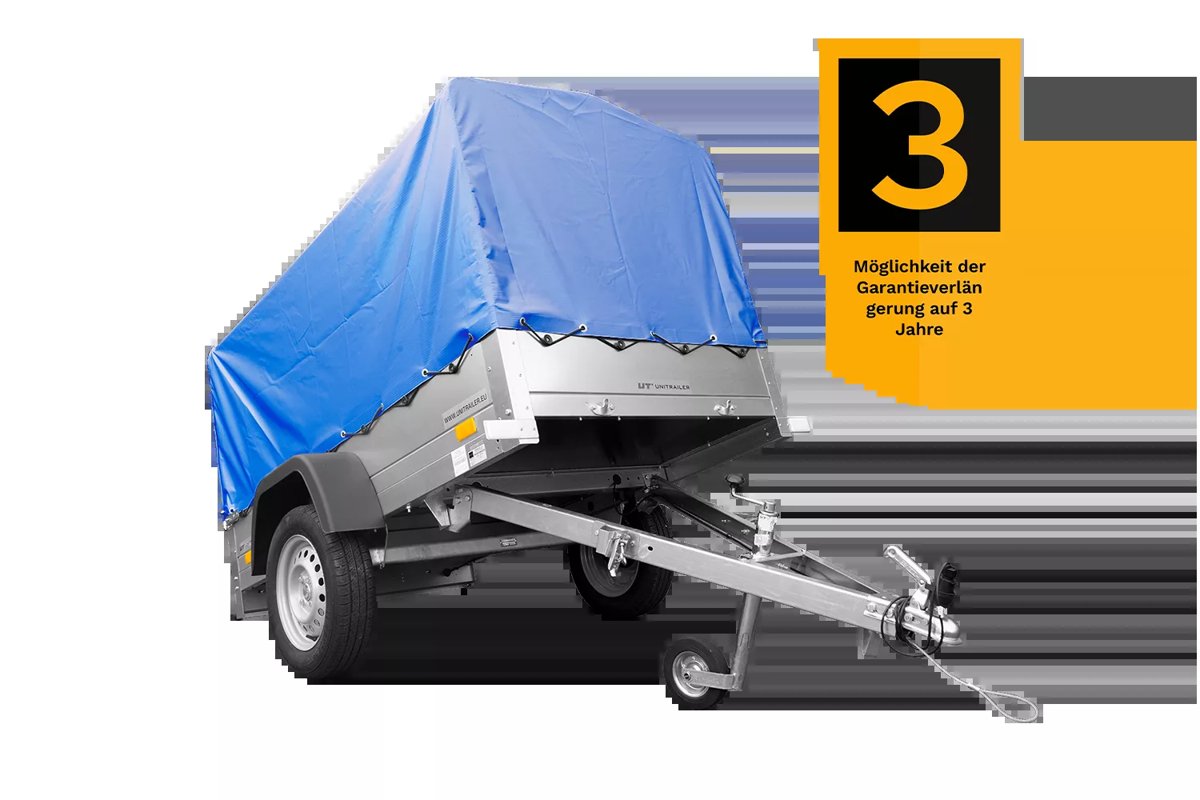 Anhänger mit Plane GARDEN TRAILER 201 KIPP [mit Stützrad, blauer Hochplane und Hochspriegel]