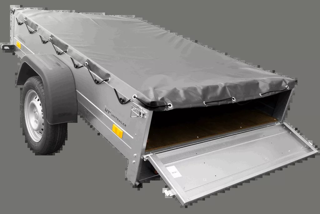Anhänger für Pkws Garden Trailer 201 KIPP 200×125 cm 750 kg [mit Flachplane, Stützrad und Flachplaneträger]