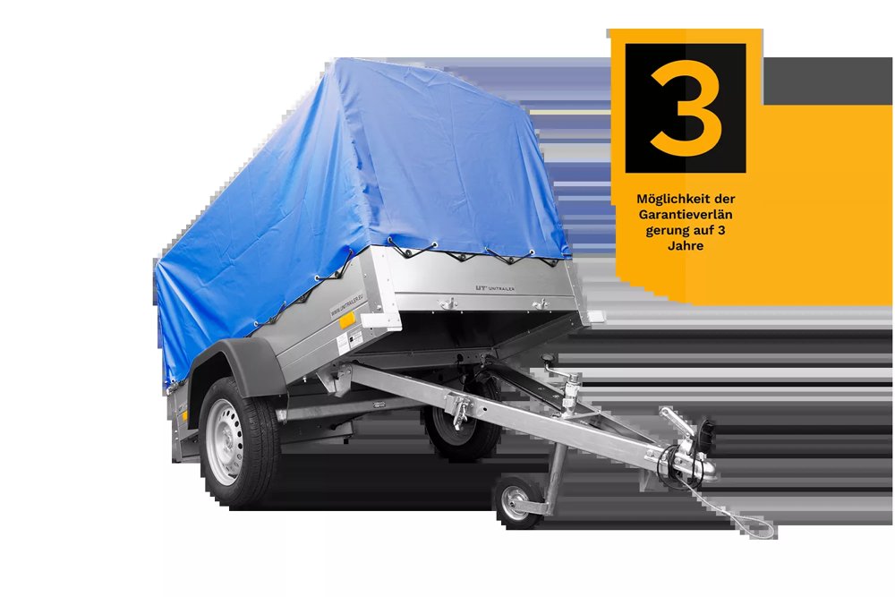 Anhänger mit Plane GARDEN TRAILER 201 KIPP [mit Stützrad, blauer Hochplane und Hochspriegel]